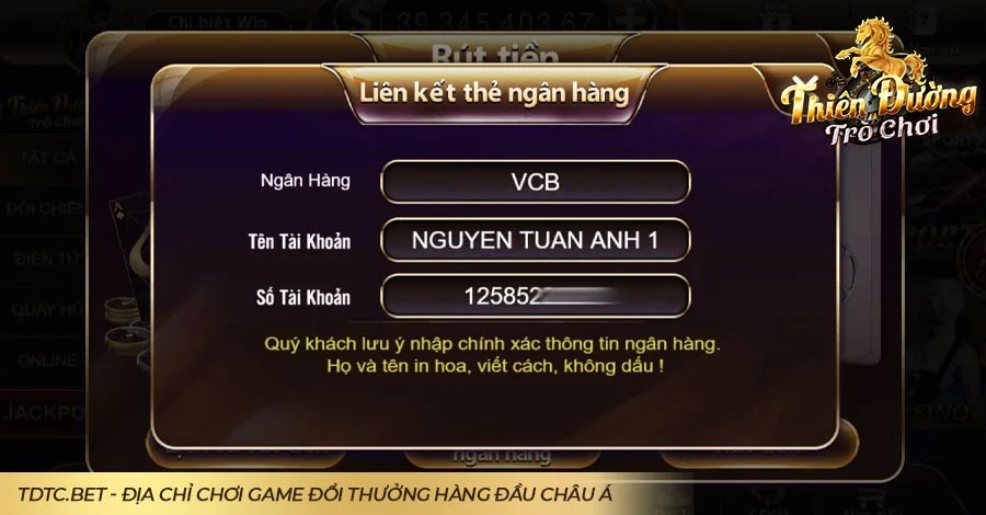 Hướng dẫn rút tiền Thiên Đường Trò Chơi chỉ cần 3 bước 3 Vài điều cần chú ý khi rút tiền Thiên Đường Trò Chơi